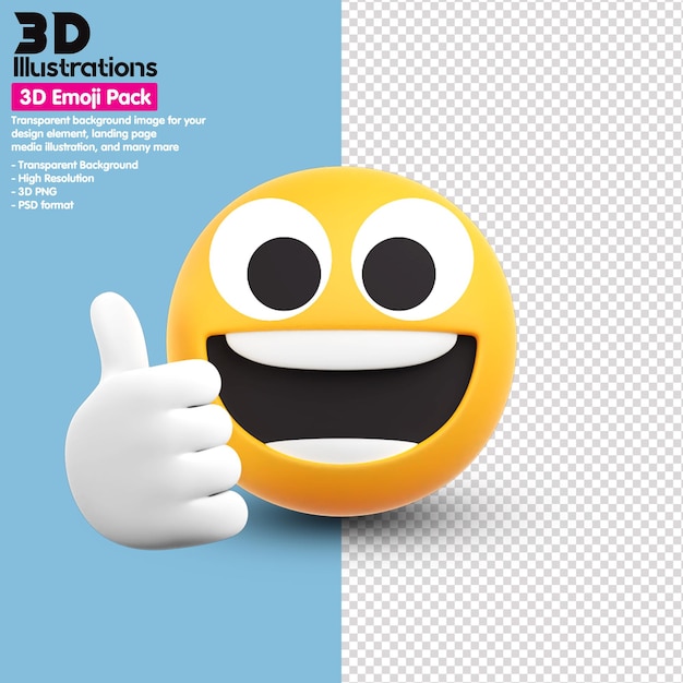 PSD Ícones 3d emoji pack em torno da renderização em 3d