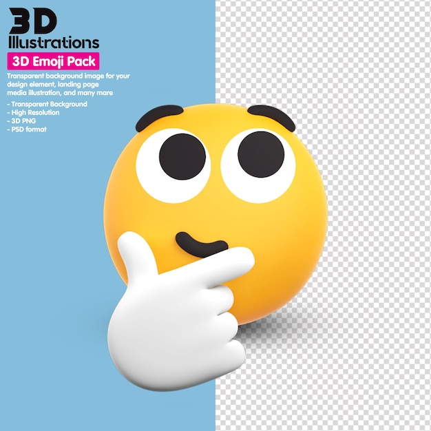 Ícones 3D Emoji Pack em torno da renderização em 3D