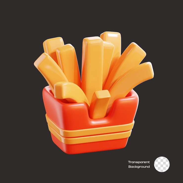 PSD les icônes 3d des frites