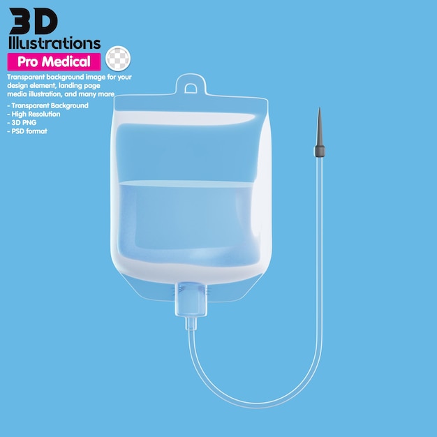 PSD Ícones 3d médicos, vista frontal saudável médica ilustração de renderização em 3d ícone de plano de fundo transparente
