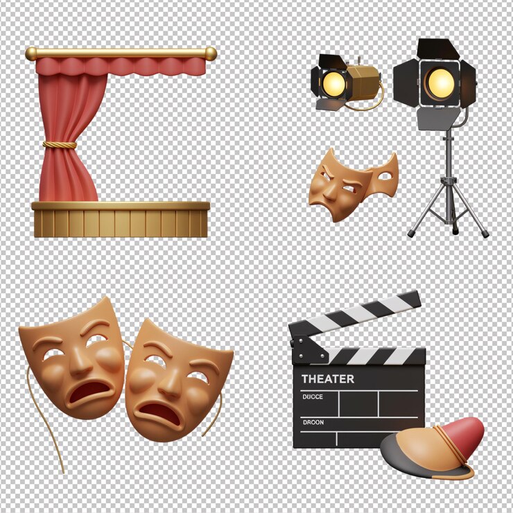PSD icones et accessoires de théâtre