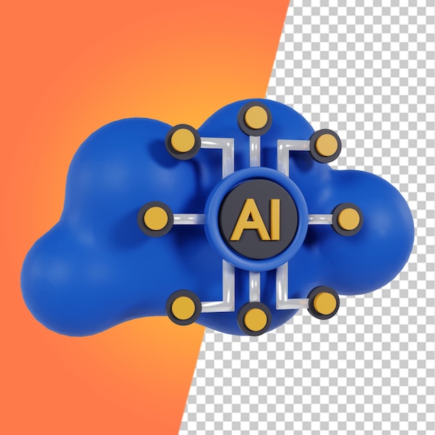 Ícones de elemento de inteligência artificial 3D Ícones 3D AI