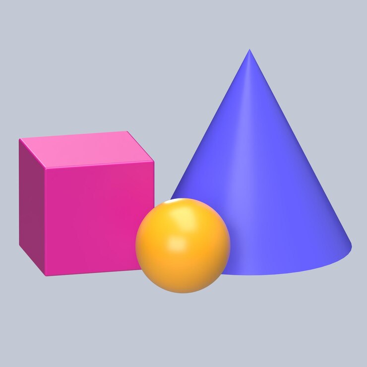 PSD ícones de formas geométricas 3d