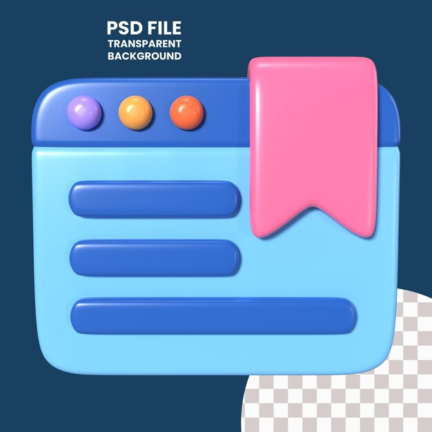 Ícones de ilustração 3D de marcadores