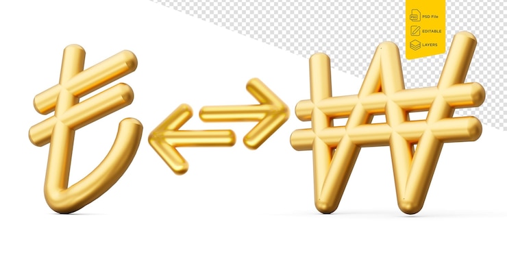 PSD ícones de lira de ouro e símbolo de ganho com dinheiro arcos de troca em fundo branco ilustração 3d