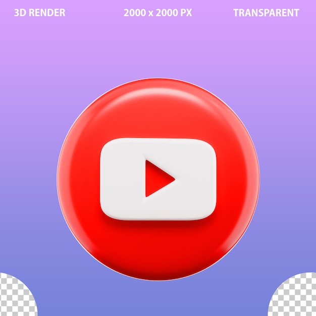 Ícones de mídia social 3D em fundo transparente isolado