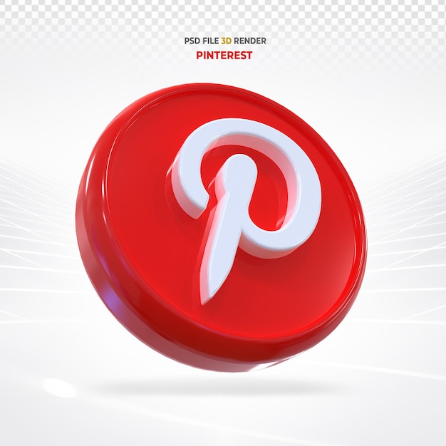 PSD Ícones de mídia social do pinterest 3d