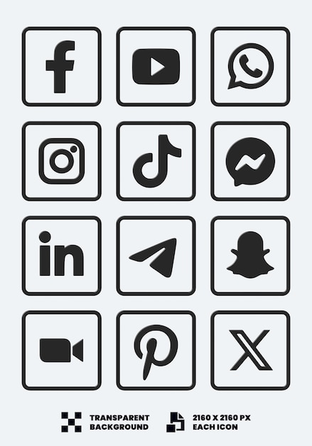 Ícones de mídias sociais