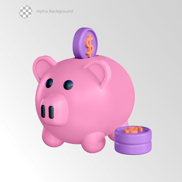 ÍCONES DE NEGÓCIOS E FINANÇAS 3D Cofrinho