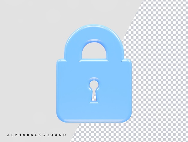 Icones de segurança bloqueio 3d vetor renderização elemento transparente