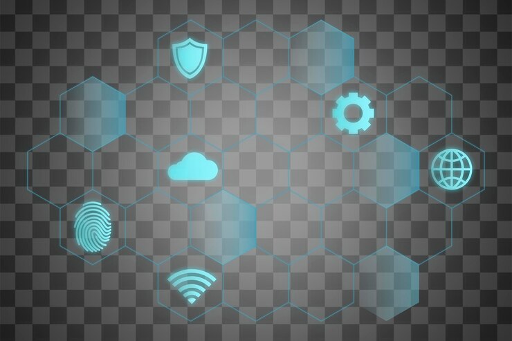 PSD ícones de tecnologia de nuvem ai png símbolos de rede digital