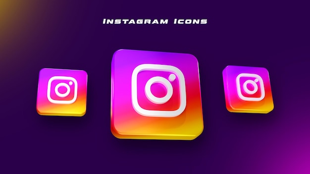 ícones do instagram 3D
