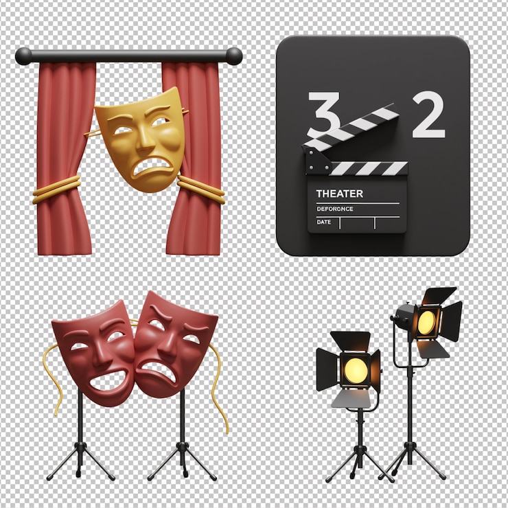 PSD icones du cinéma et du théâtre
