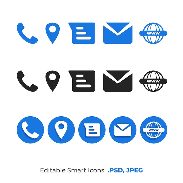 Icones du site Web de l'emplacement du téléphone