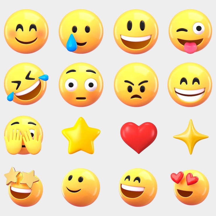 PSD ícones emoji 3d grátis