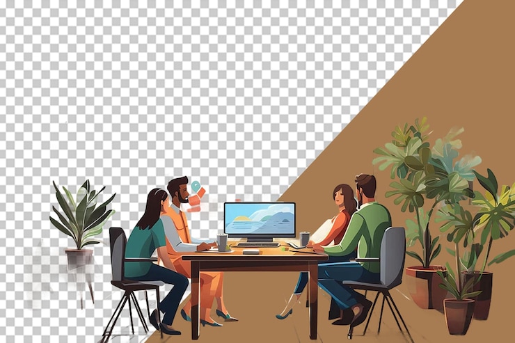 PSD icones d'entreprise à l'arrière-plan transparent