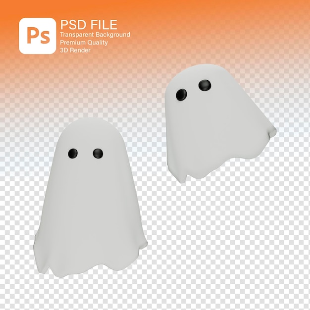 PSD icones de fantasmas 3d para la fiesta de halloween