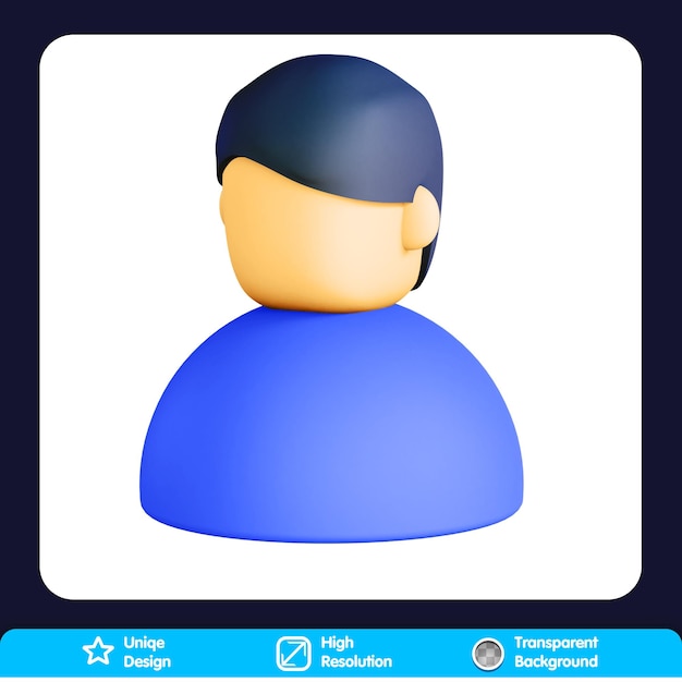 Ícones gerais 3d avatar masculino