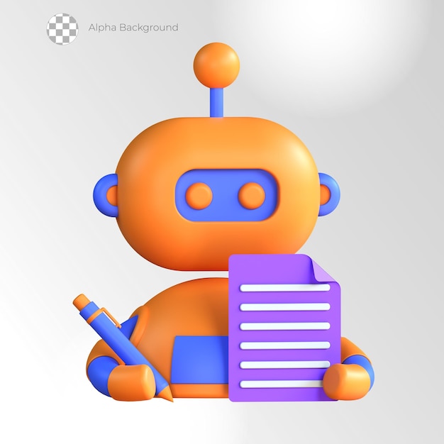 Icônes De Marketing Numérique 3d Bots Robot De Contenu De Rédaction