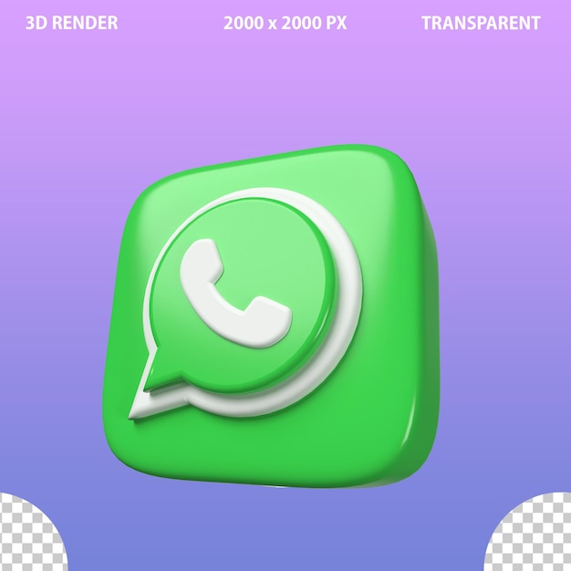 Icones de médias sociaux 3D sur un fond transparent isolé