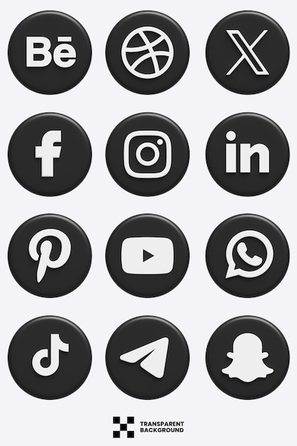 Les icônes des médias sociaux en 3D