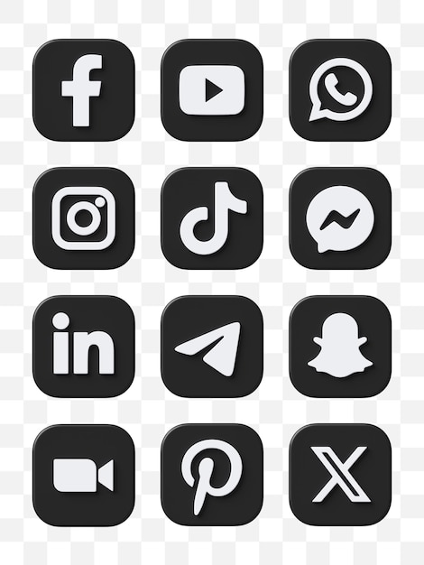 Les icônes des médias sociaux en 3D