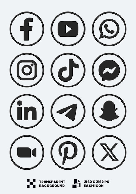 Les icônes des médias sociaux