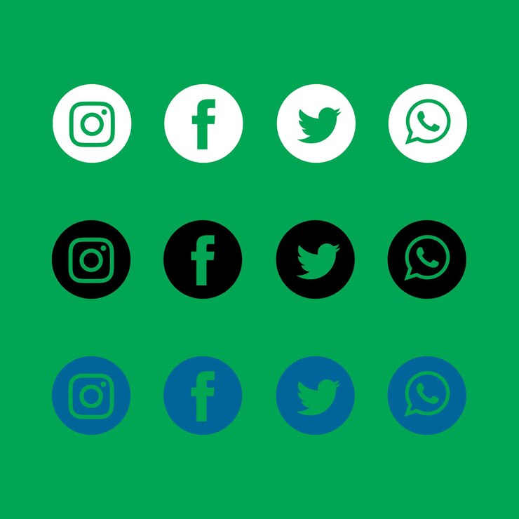 PSD icônes de médias sociaux