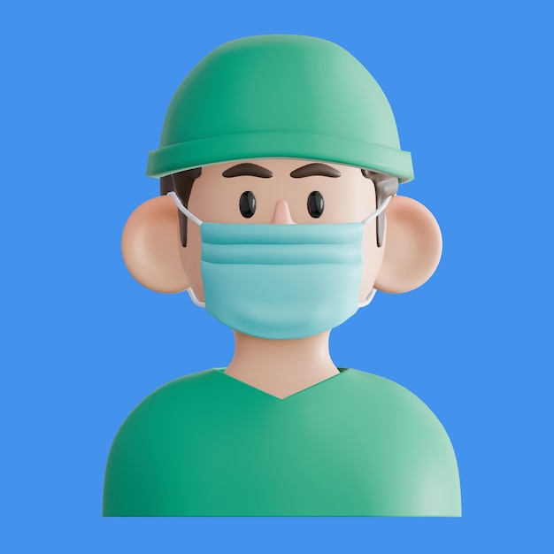 Ícones Médicos 3D Cirurgia Doutor Fundo Transparente PSD