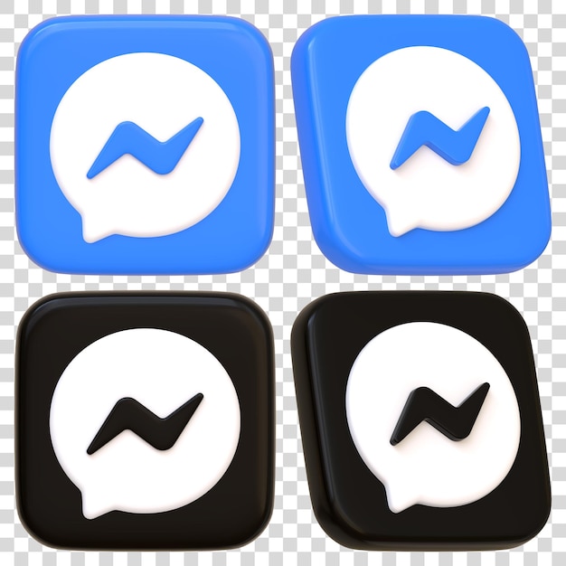 Icones de messagerie en bleu et noir illustration de rendu 3D