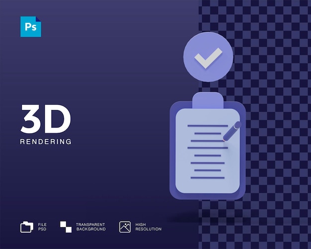 PSD icônes de note d'écriture 3d