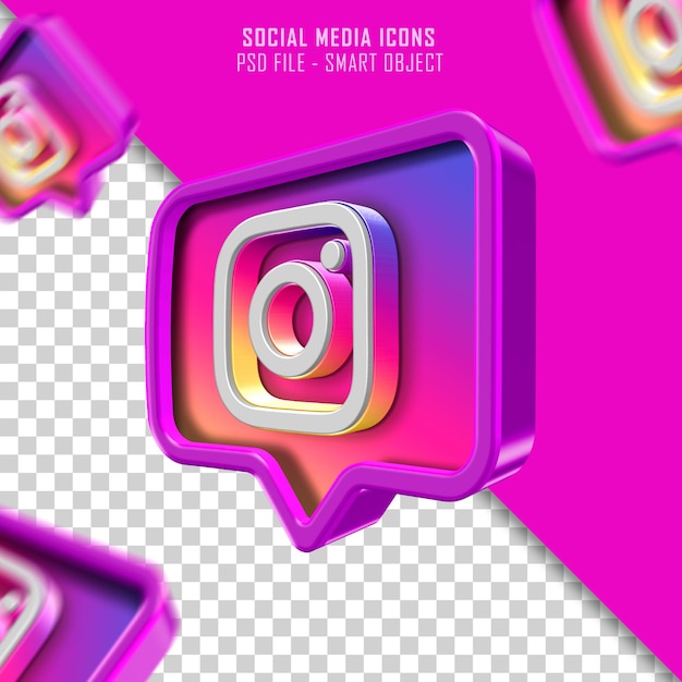 PSD Ícones para redes sociais 3d efeito intenso em platina para publicidade e comunidade digital