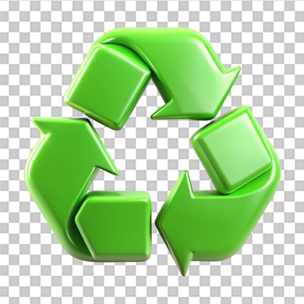 Icones de reciclaje 3D aislados en un fondo transparente