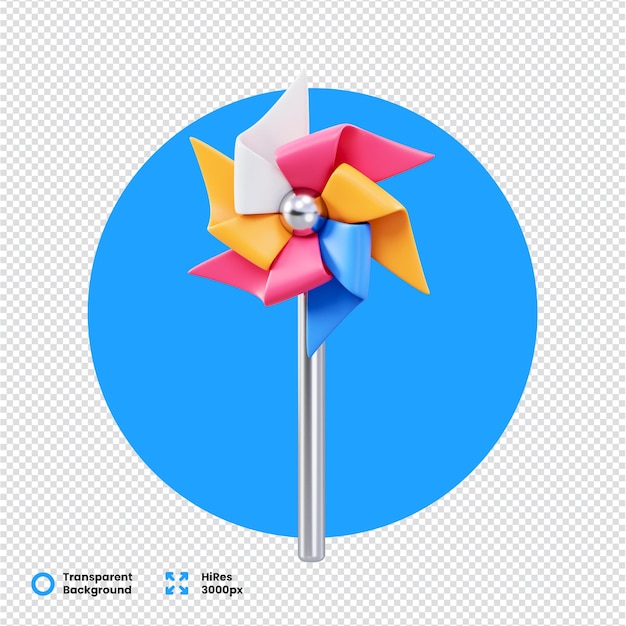 Icones de ruedas 3D de colores en un fondo transparente