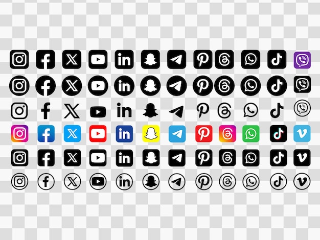 ícones social media set