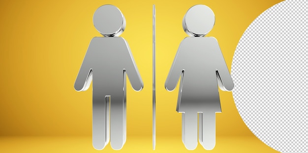 Icônes de toilettes, symbole homme et femme, panneaux de toilettes, panneaux de toilettes WC, illustration PNG transparent