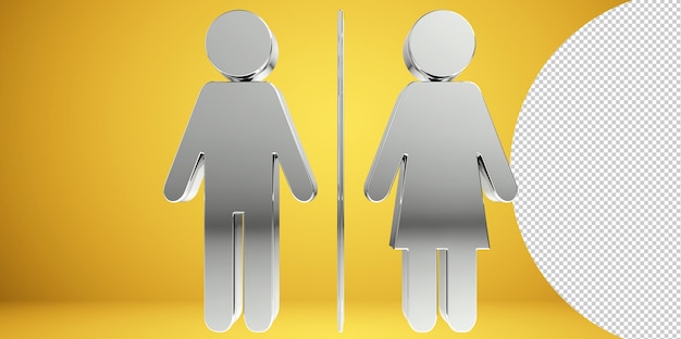 PSD icônes de toilettes, symbole homme et femme, panneaux de toilettes, panneaux de toilettes wc, illustration png transparent