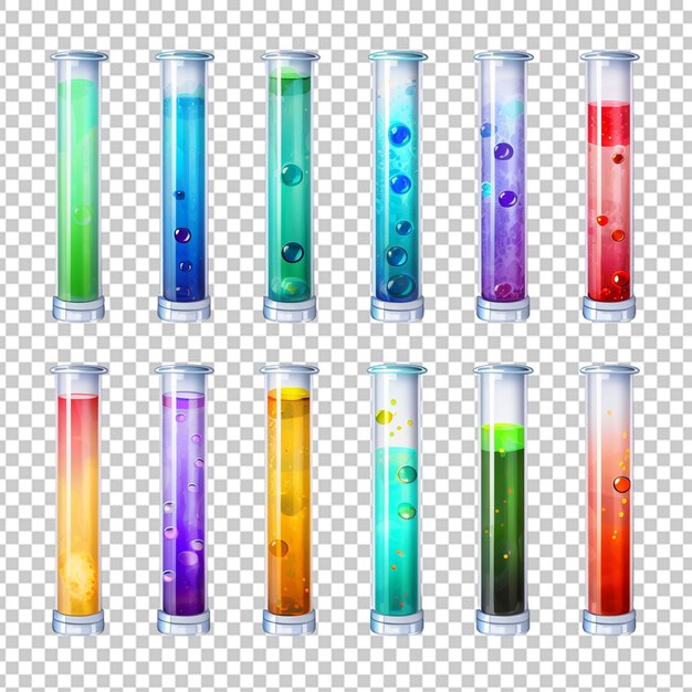 PSD icônes de tubes à essai chimiques