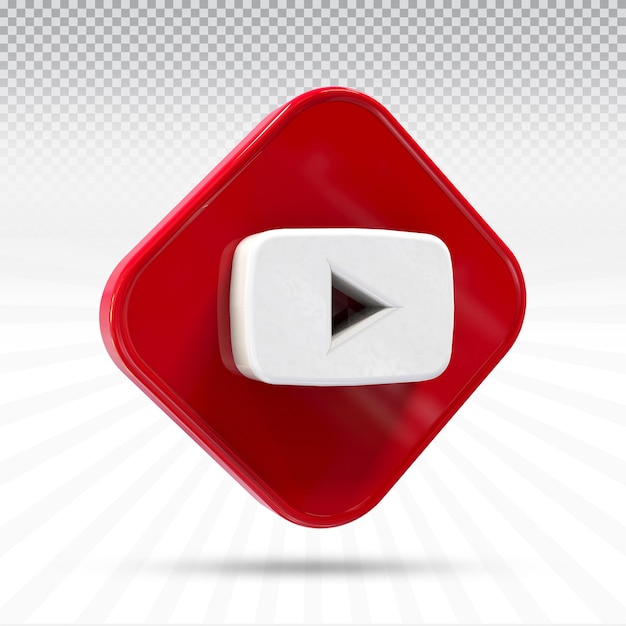 icônes Youtube 3d logos de médias sociaux dans un style moderne