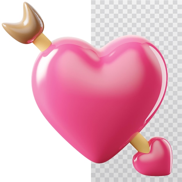 Iconha 3D de flecha de amor Ilustração