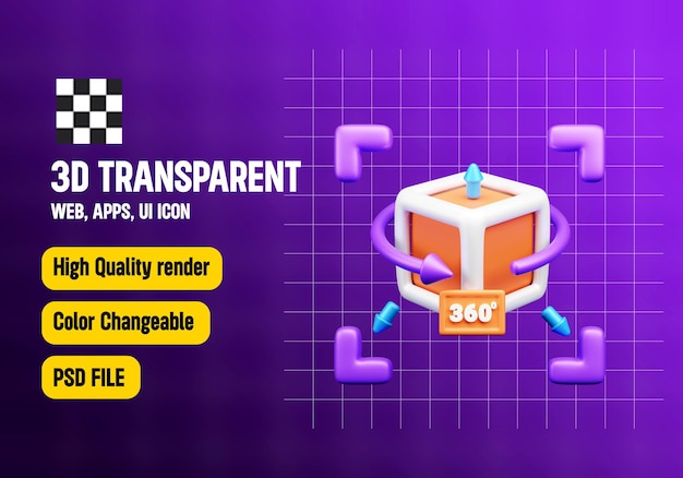 Iconha 3D de visualização em 360 graus ou Iconha de impressão 3D