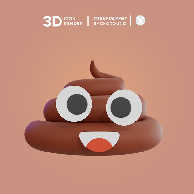 Iconha 3d emoticon poop ilustração