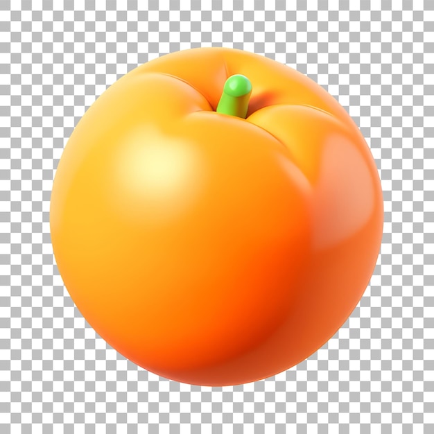 Iconica 3D arancione lucida Minimal Emoji Style Oggetto PNG isolato