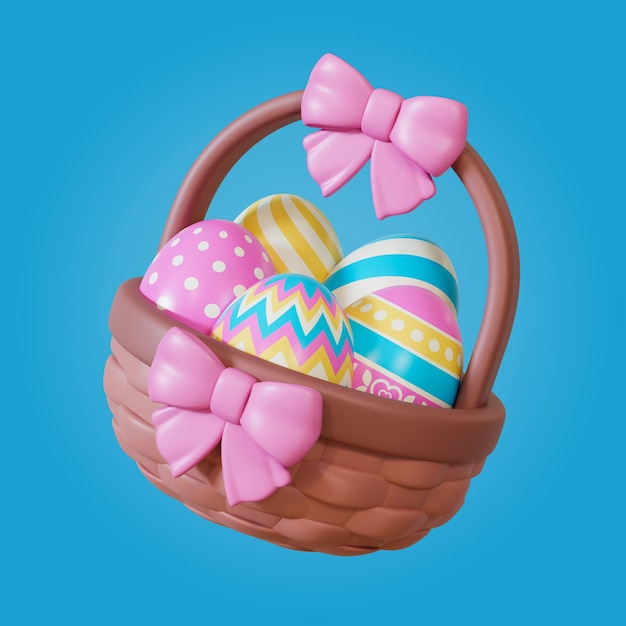 Iconica 3D del cesto delle uova di Pasqua