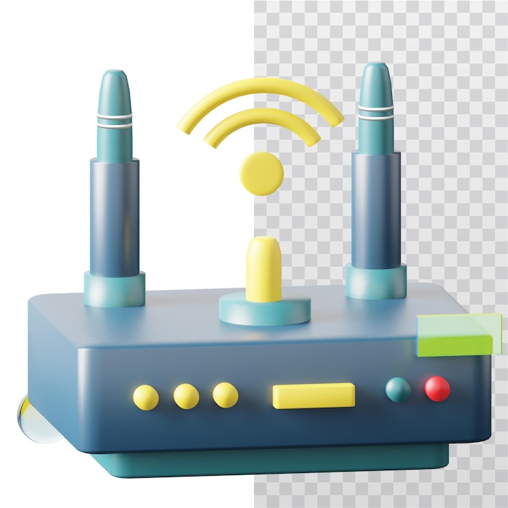 PSD iconica 3d del dispositivo wi-fi