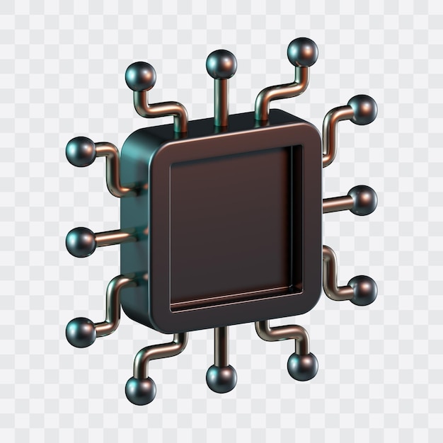 Iconica 3D del microchip sicuro