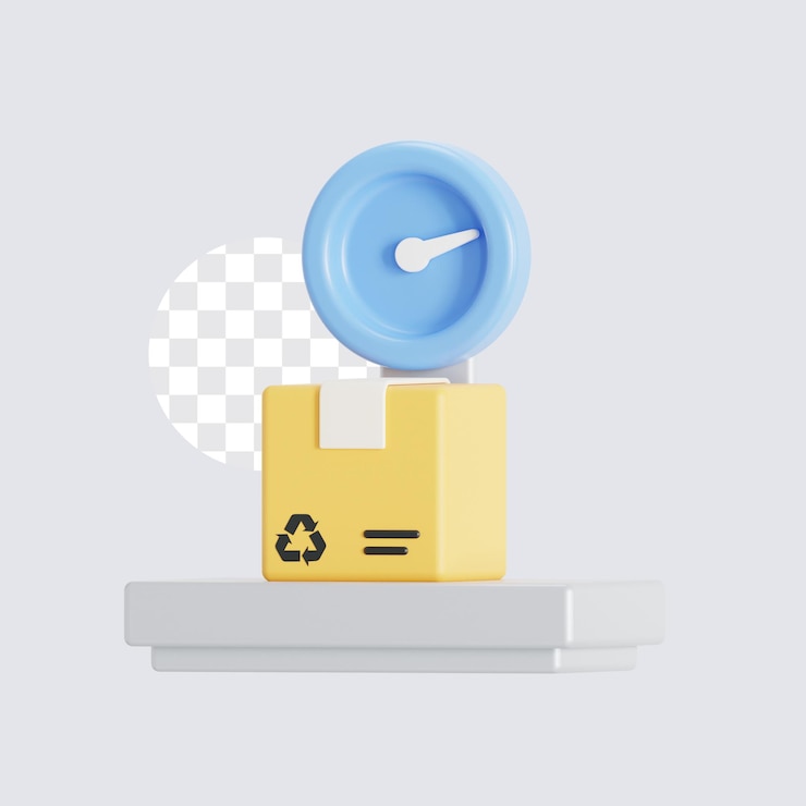 PSD iconica 3d del peso del pacco