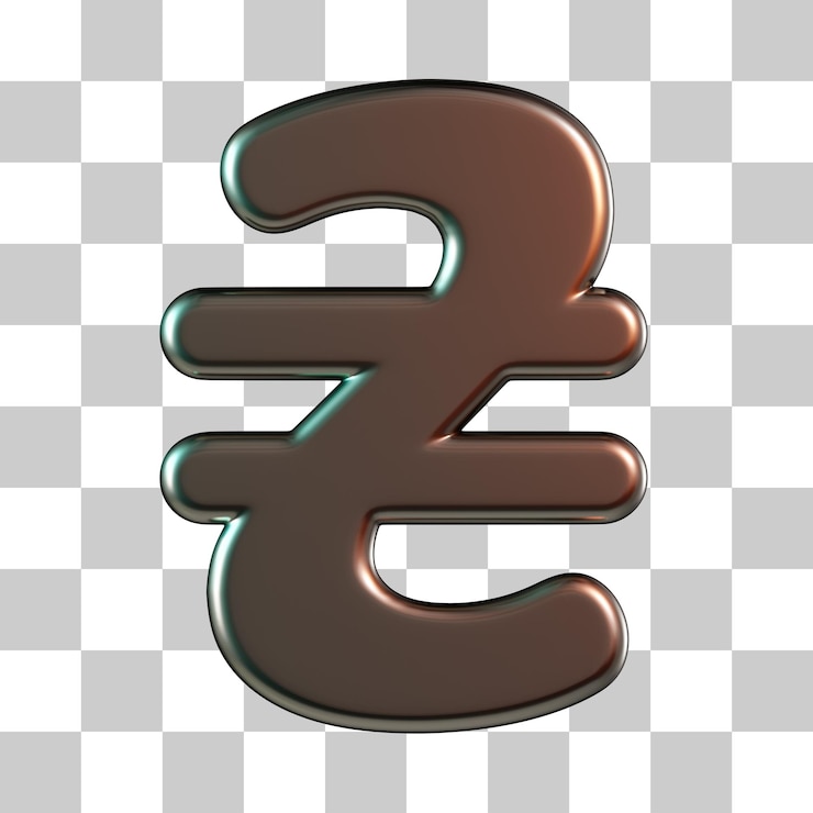 PSD iconica 3d del simbolo della moneta hryvnia