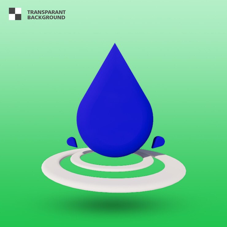 PSD iconica 3d dell'acqua isolata