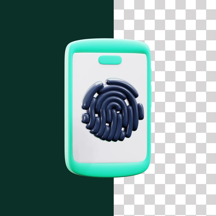 PSD iconica 3d dell'impronta digitale del telefono